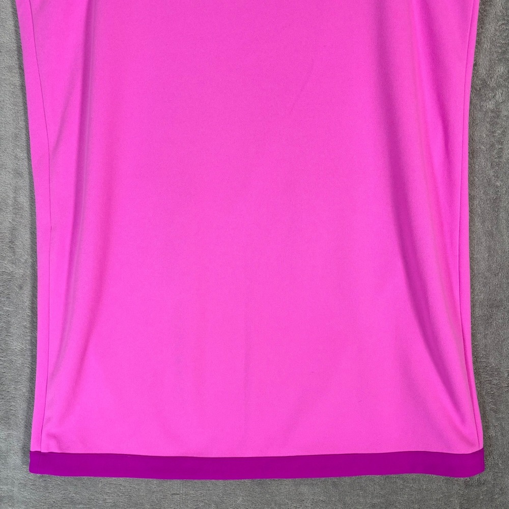 Trina Turk Pink Purple Colorblock Shift Dress Sleeveless Square Neck XL Mod - Picture 8 of 12